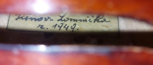 Tsjechisch viool label uit 1949